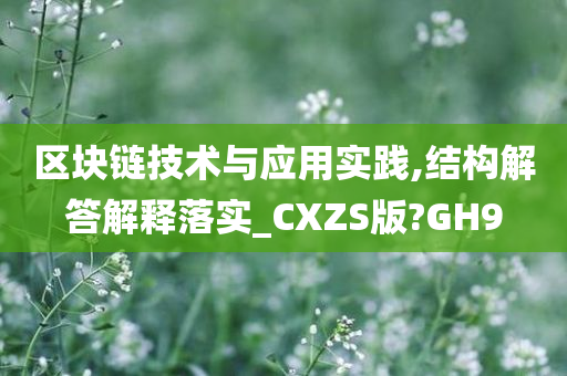 区块链技术与应用实践,结构解答解释落实_CXZS版?GH9