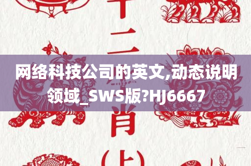 网络科技公司的英文,动态说明领域_SWS版?HJ6667