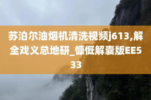 苏泊尔油烟机清洗视频j613,解全戏义总地研_慷慨解囊版EE533