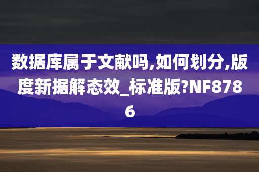 数据库属于文献吗,如何划分,版度新据解态效_标准版?NF8786