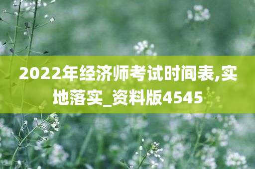 2022年经济师考试时间表,实地落实_资料版4545