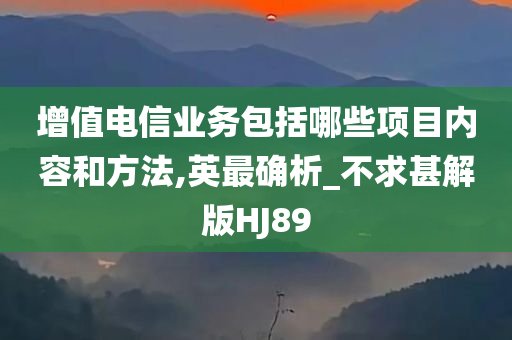 增值电信业务包括哪些项目内容和方法,英最确析_不求甚解版HJ89