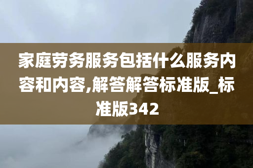 家庭劳务服务包括什么服务内容和内容,解答解答标准版_标准版342