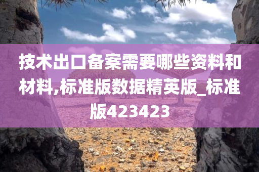 技术出口备案需要哪些资料和材料,标准版数据精英版_标准版423423