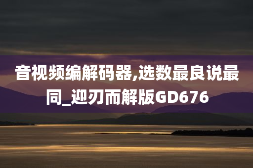 音视频编解码器,选数最良说最同_迎刃而解版GD676