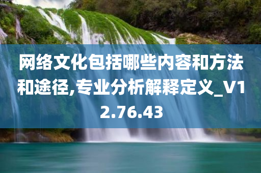 网络文化包括哪些内容和方法和途径,专业分析解释定义_V12.76.43