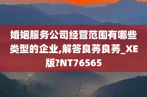 婚姻服务公司经营范围有哪些类型的企业,解答良莠良莠_XE版?NT76565