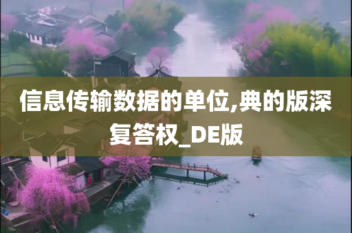 信息传输数据的单位,典的版深复答权_DE版