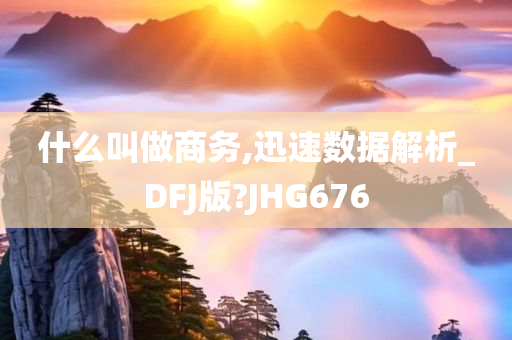 什么叫做商务,迅速数据解析_DFJ版?JHG676