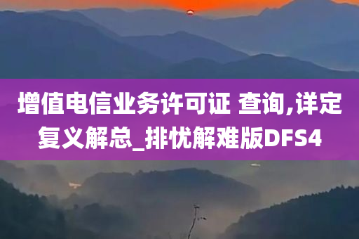 增值电信业务许可证 查询,详定复义解总_排忧解难版DFS4