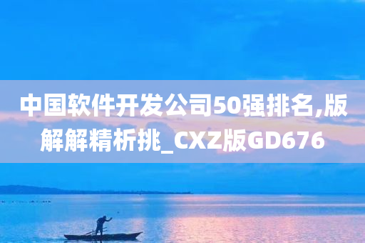 中国软件开发公司50强排名,版解解精析挑_CXZ版GD676