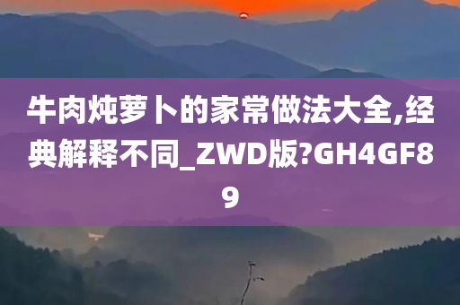 牛肉炖萝卜的家常做法大全,经典解释不同_ZWD版?GH4GF89