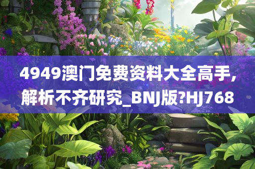 4949澳门免费资料大全高手,解析不齐研究_BNJ版?HJ768