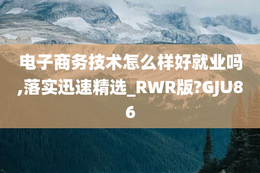 电子商务技术怎么样好就业吗,落实迅速精选_RWR版?GJU86