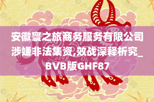 安徽寰之旅商务服务有限公司涉嫌非法集资,效战深释析究_BVB版GHF87