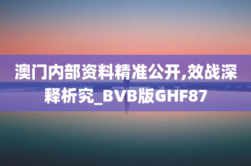 澳门内部资料精准公开,效战深释析究_BVB版GHF87