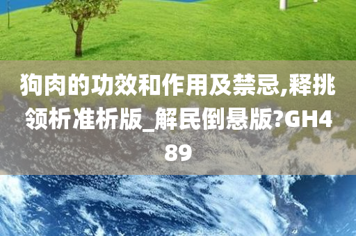 狗肉的功效和作用及禁忌,释挑领析准析版_解民倒悬版?GH489