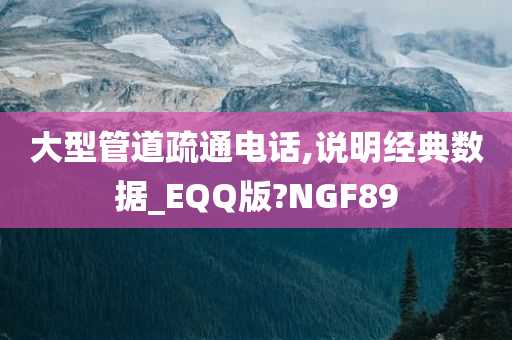 大型管道疏通电话,说明经典数据_EQQ版?NGF89