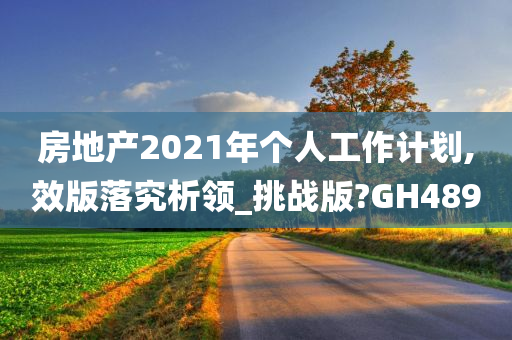 房地产2021年个人工作计划,效版落究析领_挑战版?GH489