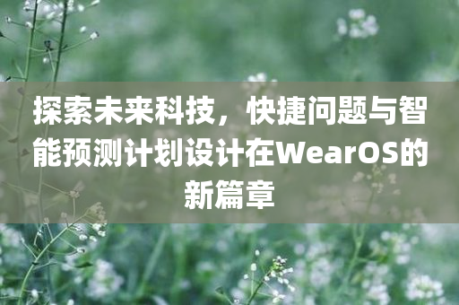 探索未来科技，快捷问题与智能预测计划设计在WearOS的新篇章