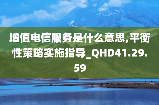 增值电信服务是什么意思,平衡性策略实施指导_QHD41.29.59