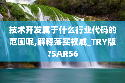 技术开发属于什么行业代码的范围呢,解释落实权威_TRY版?SAR56