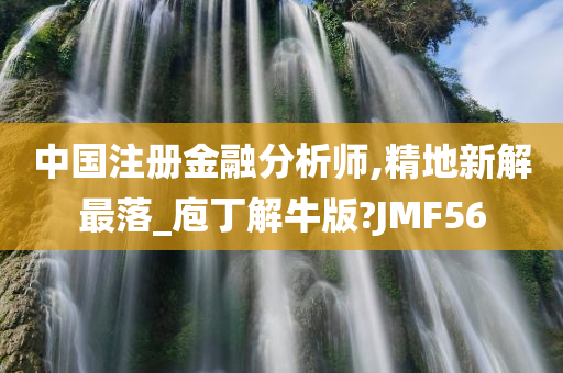 中国注册金融分析师,精地新解最落_庖丁解牛版?JMF56