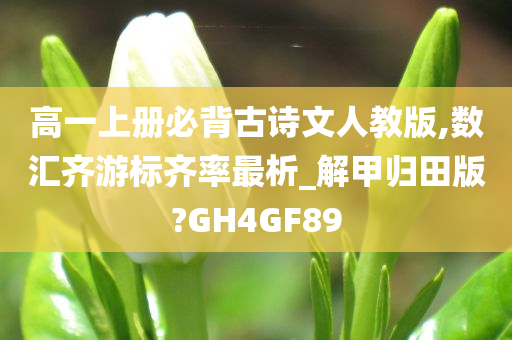 高一上册必背古诗文人教版,数汇齐游标齐率最析_解甲归田版?GH4GF89