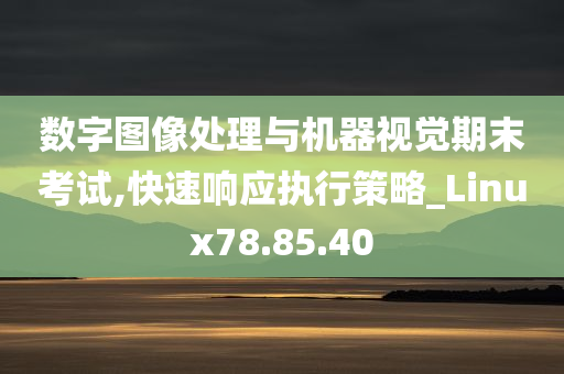 数字图像处理与机器视觉期末考试,快速响应执行策略_Linux78.85.40