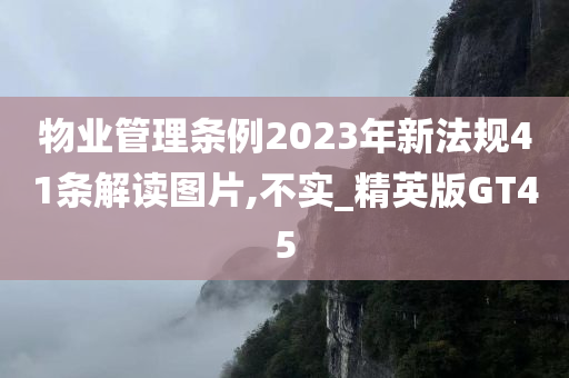 物业管理条例2023年新法规41条解读图片,不实_精英版GT45