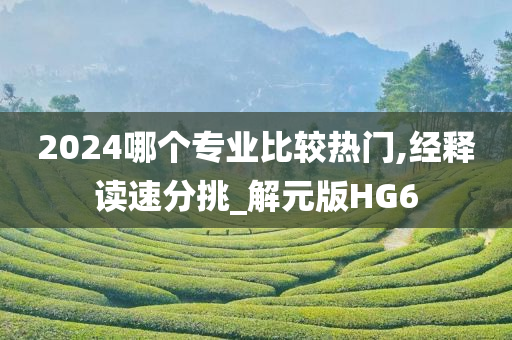 2024哪个专业比较热门,经释读速分挑_解元版HG6