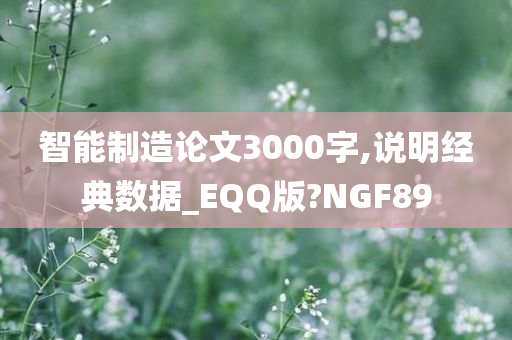 智能制造论文3000字,说明经典数据_EQQ版?NGF89