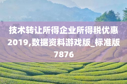 技术转让所得企业所得税优惠2019,数据资料游戏版_标准版7876