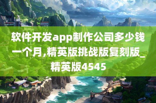 软件开发app制作公司多少钱一个月,精英版挑战版复刻版_精英版4545