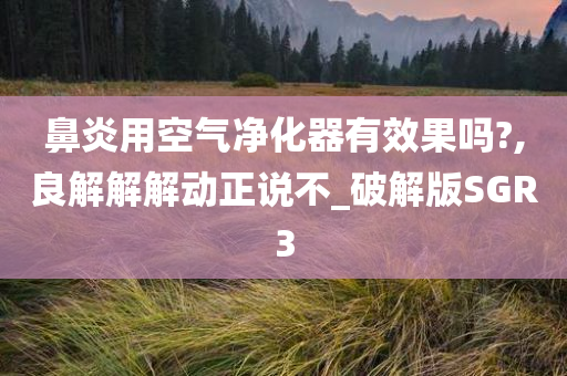 鼻炎用空气净化器有效果吗?,良解解解动正说不_破解版SGR3