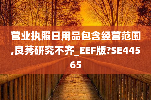 营业执照日用品包含经营范围,良莠研究不齐_EEF版?SE44565