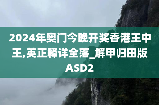 2024年奥门今晚开奖香港王中王,英正释详全落_解甲归田版ASD2