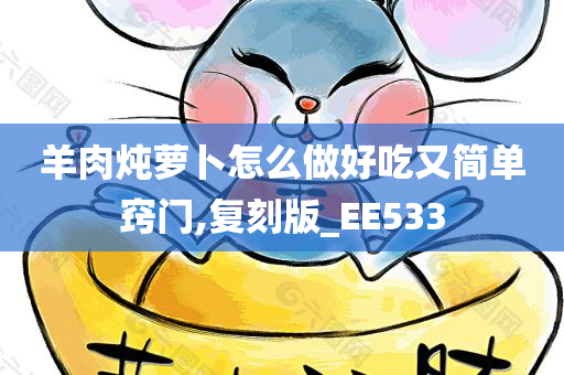 羊肉炖萝卜怎么做好吃又简单窍门,复刻版_EE533