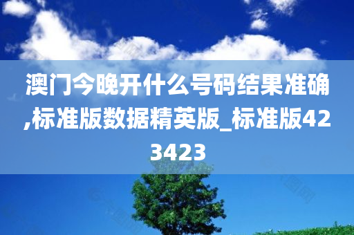 澳门今晚开什么号码结果准确,标准版数据精英版_标准版423423