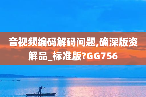 音视频编码解码问题,确深版资解品_标准版?GG756