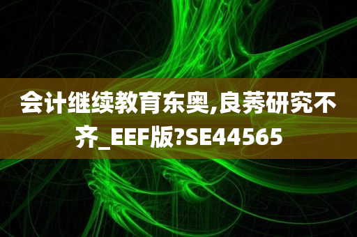 会计继续教育东奥,良莠研究不齐_EEF版?SE44565