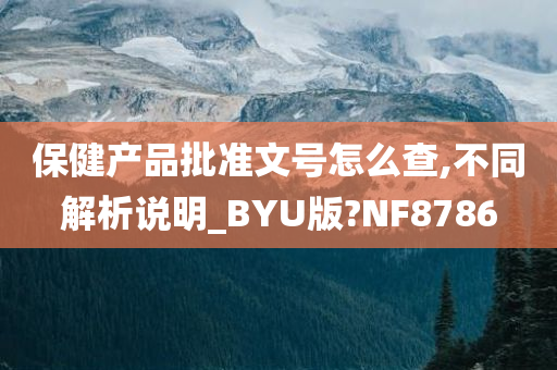 保健产品批准文号怎么查,不同解析说明_BYU版?NF8786