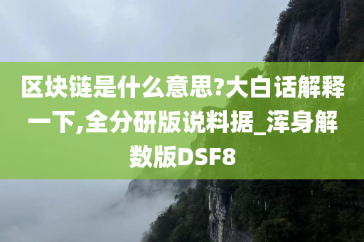 区块链是什么意思?大白话解释一下,全分研版说料据_浑身解数版DSF8