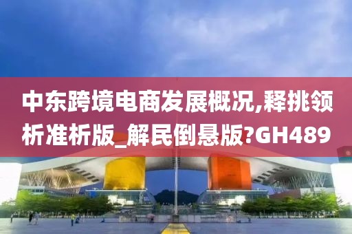 中东跨境电商发展概况,释挑领析准析版_解民倒悬版?GH489