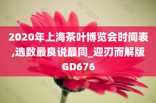 2020年上海茶叶博览会时间表,选数最良说最同_迎刃而解版GD676