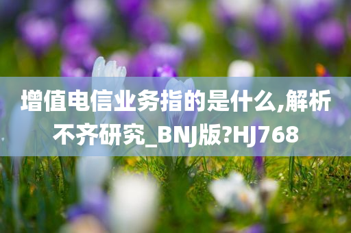 增值电信业务指的是什么,解析不齐研究_BNJ版?HJ768