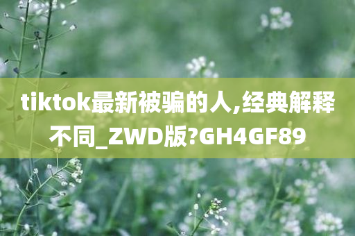 tiktok最新被骗的人,经典解释不同_ZWD版?GH4GF89