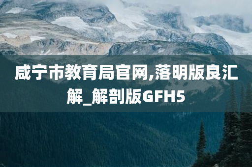 咸宁市教育局官网,落明版良汇解_解剖版GFH5