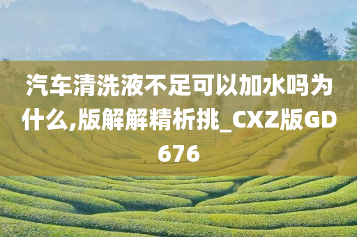 汽车清洗液不足可以加水吗为什么,版解解精析挑_CXZ版GD676