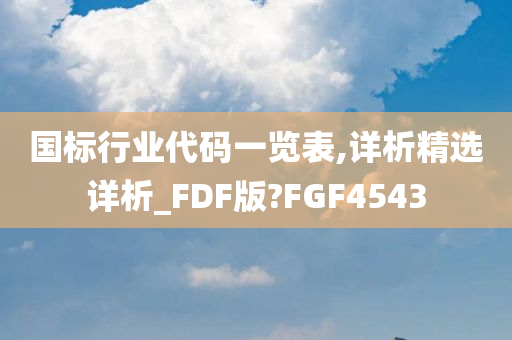 国标行业代码一览表,详析精选详析_FDF版?FGF4543